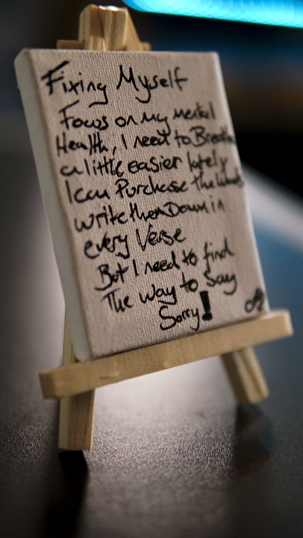 Hand Made Mini Canvas & Easel